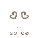 【8/11まで5%OFFクーポン】SOUBIEN ピアス スタッドピアス ハート キラキラ ラインストーン シンプル 上品 大人 パーティー 個性的 耳飾り ア...