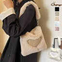 shoppinggo ファーバッグ ハート ミニトートバッグ 肩掛け 秋冬 女性 大人 レディース ばっぐ ママ 主婦 便利 折りたたみ 携帯やすい 手提げバッ...