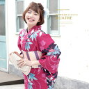 【8/11まで5%OFFクーポン】SOUBIEN 浴衣 3点セット(浴衣/半幅帯/下駄) bonheur saisons 赤紫 ピンク パープル 金魚 南天 綿 紅梅 花火大会 夏祭り 浴衣セット ゆかた 女性 レディース【モダン】【モダン】【大人】 浴