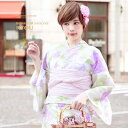 【8/11まで5%OFFクーポン】SOUBIEN 浴衣 3点セット(浴衣/兵児帯/下駄) bonheur saisons 白 ホワイト 緑 紫 牡丹 ボタン ぼたん ラメ 花火大会 夏祭り 浴衣セット ゆかた 女性 レディース【フェミニン】【フェミニン】
