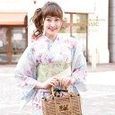 【8/11まで5%OFFクーポン】SOUBIEN 浴衣 3点セット(浴衣/半幅帯/下駄) bonheur saisons 白 アイボリー ピンク 椿 ツバキ つばき 梅 花 綿麻 花火大会 夏祭り 浴衣セット ゆかた 女性 レディース【フェミニン】【フェ
