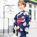 【8/11まで5%OFFクーポン】SOUBIEN 浴衣 3点セット(浴衣/半幅帯/下駄) bonheur saisons 藍 濃紺 ネイビー 白 水色 赤 ピンク 雪輪 椿 桜 藤 ラメ 綿 夏祭り 花火大会 浴衣セット ゆかた 女性 レディース フリー