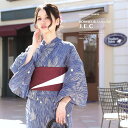 【8/11まで5%OFFクーポン】SOUBIEN 浴衣 3点セット(浴衣/半幅帯/下駄) bonheur saisons 青 ブルー 花 金魚 縞 ストライプ 綿 ラメ 夏祭り 花火大会 浴衣セット ゆかた 女性 レディース S・フリー【レトロ】【レトロ