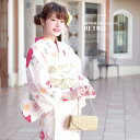【8/11まで5%OFFクーポン】SOUBIEN 浴衣 3点セット(浴衣/半幅帯/下駄) bonheur saisons 薄黄色 クリーム 赤ピンク 桜 菊 金魚 ラメ 綿 花火大会 夏祭り 浴衣セット ゆかた 女性 レディース S・フリー【レトロ】【レ