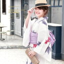 【8/11まで5%OFFクーポン】SOUBIEN 浴衣 3点セット(浴衣/兵児帯/下駄) bonheur saisons 白 オフホワイト 赤 レッド 紫 パープル 金魚 絣縞 ラメ 綿麻 花火大会 夏祭り 浴衣セット ゆかた 女性 レディース【レトロ】