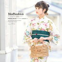 【8/11まで5%OFFクーポン】SOUBIEN 浴衣 セット レディース 浴衣セット 作り帯 大人 2点セット(浴衣/帯) 白系 アイボリー 赤 茶橙色 深緑 菊 花 金魚 綿 レトロモダン 変わり織り 夏 花火大会 ボヌールセゾン S フリー【レトロ