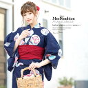 【8/11まで5%OFFクーポン】SOUBIEN 浴衣 セット レディース 浴衣セット 兵児帯 大人 2点セット(浴衣/帯) 藍 濃紺 ネイビー 白 水色 赤 雪輪 椿 桜 ラメ 綿 夏 花火大会 ボヌールセゾン フリー【レトロ】 浴衣・着物