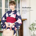 【8/11まで5%OFFクーポン】SOUBIEN 浴衣 セット レディース 浴衣セット 兵児帯 大人 2点セット(浴衣/帯) 濃紺色 ネイビー 白 ピンク 赤 雪輪 梅 花 金魚 綿 紅梅織り 夏 花火大会 ボヌールセゾン フリー【レトロ】 浴衣・着物