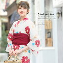 【8/11まで5%OFFクーポン】SOUBIEN 浴衣 セット レディース 浴衣セット 兵児帯 大人 2点セット(浴衣/帯) アイボリー カラフル 青 赤 椿 花 桜草 雨縞 ラメ 綿 夏 花火大会 ボヌールセゾン フリー【フェミニン】 浴衣・着物