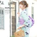 【8/11まで5%OFFクーポン】SOUBIEN 浴衣 セット レディース 浴衣セット 兵児帯 大人 2点セット(浴衣/帯) 水色 ライトブルー 白 アイボリー 紫 牡丹 縞 ラメ 綿麻 夏 花火大会 ボヌールセゾン フリー【フェミニン】 浴衣・着物