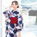 【8/11まで5%OFFクーポン】SOUBIEN 浴衣 セット レディース 浴衣セット 兵児帯 大人 2点セット(浴衣/帯) 紺 ネイビー 白 青 赤 麻の葉風 花 ラメ 綿 紅梅織り 夏 花火大会 ボヌールセゾン フリー【モダン】 浴衣・着物