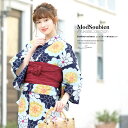 【8/11まで5%OFFクーポン】SOUBIEN 浴衣 セット レディース 浴衣セット 兵児帯 大人 2点セット(浴衣/帯) 紺 ネイビー 白 ホワイト 赤 黄色 菊 キク ガーベラ 綿 夏 花火大会 ボヌールセゾン S フリー【モダン】 浴衣・着物