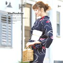 【8/11まで5%OFFクーポン】SOUBIEN 浴衣 セット レディース 浴衣セット 兵児帯 大人 2点セット(浴衣/帯) 濃紺 ダークネイビー 白 金魚 流水紋 綿 洗える 夏 花火大会 ボヌールセゾン S・フリー【レトロ】 浴衣・着物