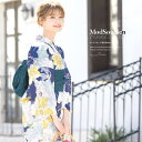 SOUBIEN 浴衣 セット レディース レトロ 浴衣セット 大人 3点セット ベージュ 黄色 イエロー 青 ブルー 花 フラワー モダン 変わり織り 夏祭り 花火大会 女性用 S・フリー【レトロ】【モダン】 浴衣・着物