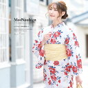 SOUBIEN 浴衣 セット レディース レトロ 浴衣セット 大人 3点セット ホワイト 白 レッド 赤 椿 ツバキ 花 フラワー モダン 変わり織り 夏祭り 花火大会 女性用 S・フリー【レトロ】【モダン】 浴衣・着物