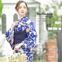 【6/27 1:59まで 10%OFFクーポン】SOUBIEN 浴衣 セット レディース レトロ 浴衣セット 大人 3点セット ホワイト 白 ブルー 青 オレンジ 橙 花 モダン 変わり織り 夏祭り 花火大会 女性用 S・フリー【レトロ】【モダン】 浴衣