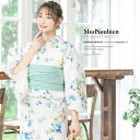【8/11まで5%OFFクーポン】SOUBIEN 浴衣 セット レディース レトロ 浴衣セット 大人 3点セット 白系 オフホワイト 青 ミントグリーン 花 綿 変わり織 ボヌールセゾン 夏 女性用 フリー 【レトロ】【モダン】 浴衣・着物