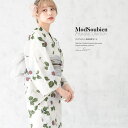 【8/11まで5%OFFクーポン】SOUBIEN 浴衣 セット レディース 浴衣セット 兵児帯 大人 3点セット グレー 灰色 ホワイト 白 帯 花 夏 花火大会 モダン Sサイズ フリーサイズ 浴衣・着物