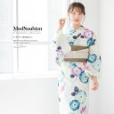 【8/11まで5%OFFクーポン】SOUBIEN 浴衣 セット レディース 浴衣セット 半幅帯 大人 3点セット ボヌールセゾン 白 アイボリー 藍色 ピンク グレージュ 菊 花 金魚 流水 ラメ 綿麻 夏 花火大会 モダン フリーサイズ 浴衣・着物