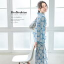 【6/27 1:59まで 10%OFFクーポン】SOUBIEN 浴衣 セット レディース 浴衣セット 兵児帯 大人 3点セット ボヌールセゾン 青 ブルー 白 幾何学模様 菱 綿 変わり織り 夏 花火大会 Sサイズ フリーサイズ 浴衣・着物