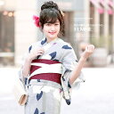 【8/11まで5%OFFクーポン】SOUBIEN 浴衣 3点セット(浴衣/半幅帯/下駄) bonheur saisons 紺 ネイビー 白 ホワイト 縞 ストライプ 椿 ツバキ つばき ラメ 綿麻 花火大会 夏祭り 浴衣セット ゆかた 女性 レディース【