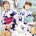 【8/11まで5%OFFクーポン】SOUBIEN 浴衣 セット レディース レトロ 作り帯 浴衣セット 大人 3点セット 紺 ネイビー ピンク 赤紫 水色 八重桜 花 ラメ 綿麻 女性 ボヌールセゾン フリー【大正】【フェミニン】【大人】 浴衣・着物
