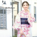 SOUBIEN 浴衣 セット レディース 浴衣セット 作り帯 大人 2点セット(浴衣/帯) ピンク 白 紫 紺色 七宝 綿 紅梅 かすれ 夏 花火大会 ボヌールセゾン フリー【モダン】 浴衣・着物