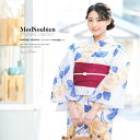 SOUBIEN 浴衣 セット レディース 浴衣セット 作り帯 大人 2点セット(浴衣/帯) アイボリー 青 黄色 赤紫 向日葵 ひまわり 流水 ラメ 綿麻 夏 花火大会 ボヌールセゾン フリー【レトロ】 浴衣・着物