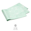 SOUBIEN 半幅帯 水色 ブルー 麻の葉 ブランド Jouer ete couleur 細帯 半巾帯 小紋 紬 浴衣 着物 日本製 浴衣・着物