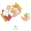 SOUBIEN 髪飾り 2点セット ピンク 梅 ウメ 桜 さくら 花 コサージュ リボン 組紐 玉飾り 縮緬 ちりめん コーム式 Uピン式 髪留め ヘアアクセサリー 成人式向け 振袖向け 卒業式向け 日本製 ヘアアクセサリー