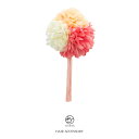 SOUBIEN 髪飾り ピンク 橙色 オレンジ 白 カラフル ピンポンマム ポンポン菊 花 フラワー 房飾り クリップ 浴衣向け ヘアアクセサリー 浴衣・着物