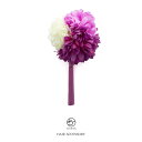 SOUBIEN 髪飾り 紫 パープル 白 カラフル ピンポンマム ポンポン菊 花 フラワー 房飾り クリップ 浴衣向け ヘアアクセサリー 浴衣・着物