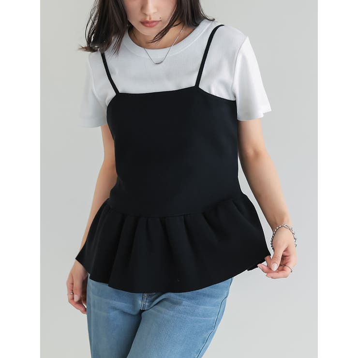 Re:EDIT ミラノリブペプラムニットキャミソール トップス shoplistselect-10552115 SHOPLIST パッケージ画像