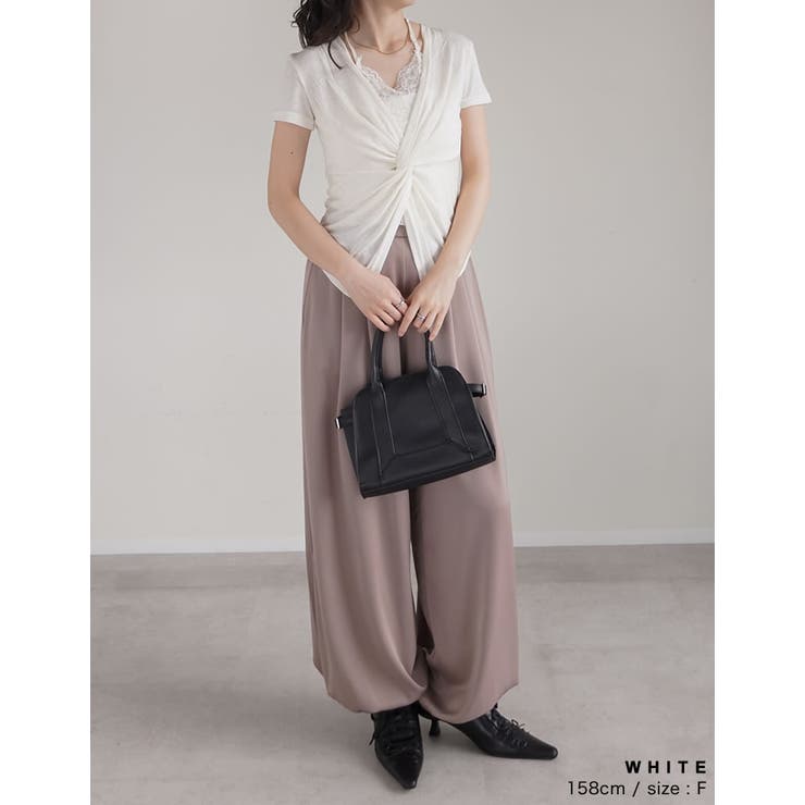 Re:EDIT レースインナー付きドレープVネックトップス トップス shoplistselect-10552444 SHOPLIST サンプル画像3