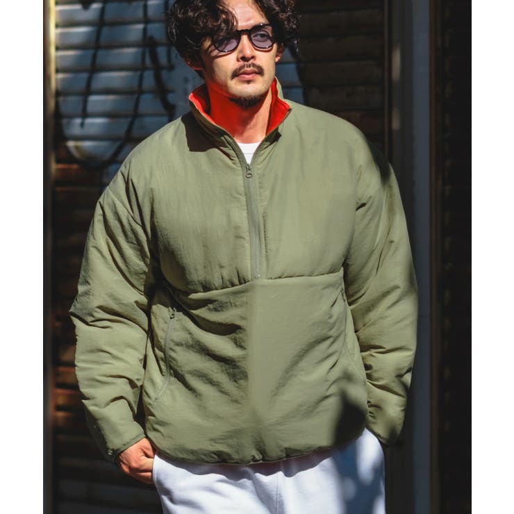 楽天市場】ハーフジップ ナイロン（カラーカーキグリーン）（メンズ