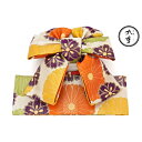 BiSOU 作り帯 七五三 子供用 ブランド 京都九重 クリーム 桜 菊 結び帯 【3歳】 浴衣・着物