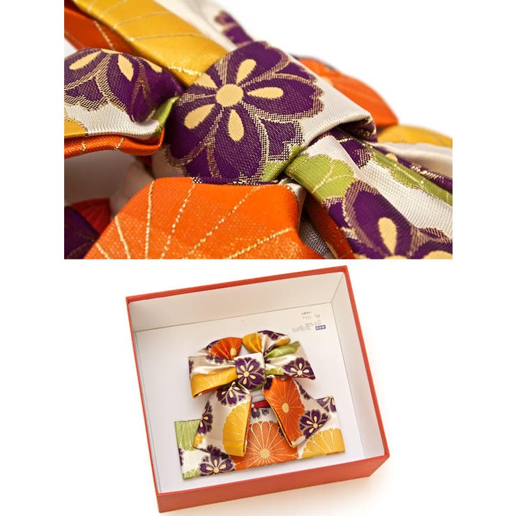 BiSOU 作り帯　七五三　子供用　ブランド　京都九重　クリーム　桜　菊　結び帯　【3歳】 浴衣・着物 2