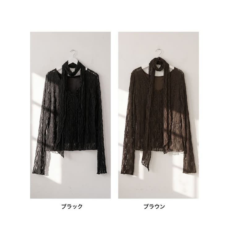 Re:EDIT フロントフリルVネックレーストップス トップス shoplistselect-10554829 SHOPLIST サンプル画像3