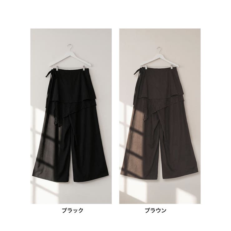 Re:EDIT ダブルラップスカートレースレイヤードワイドパンツ パンツ・ズボン shoplistselect-10554830 SHOPLIST サンプル画像3