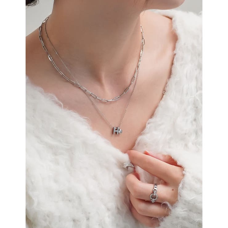 Re:EDIT サージカルステンレスイニシャルモチーフレイヤードネックレス アクセサリー shoplistselect-10554846 SHOPLIST サンプル画像3