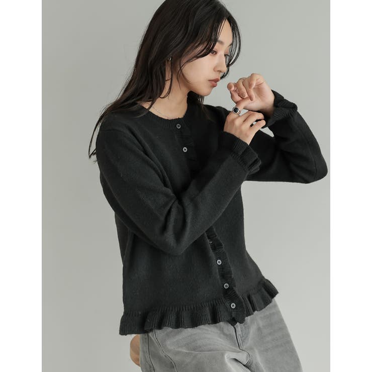 Re:EDIT フリル杢ニットカーディガン トップス shoplistselect-10555319 SHOPLIST サンプル画像3