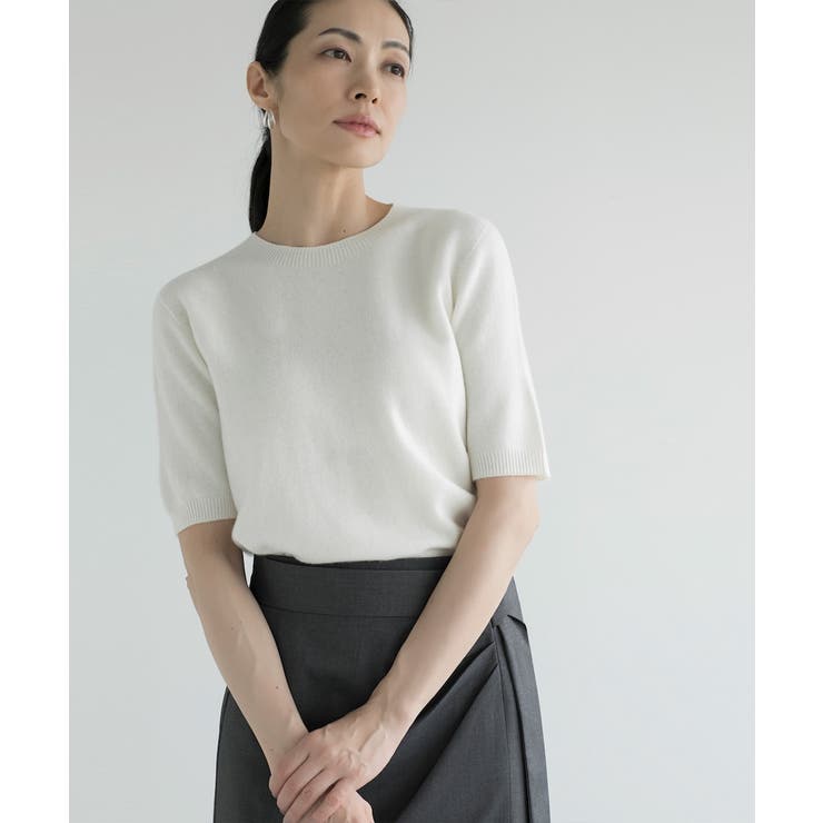 DECADECLASSIC 【DECADECLASSIC】ウール100％半袖ニット トップス