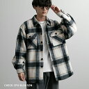 Rocky Monroe CPOジャケット チェック オーバーサイズ ブルゾン メンズ レディース 総柄 アウター シャツジャケット ビッグシルエット ゆったり...