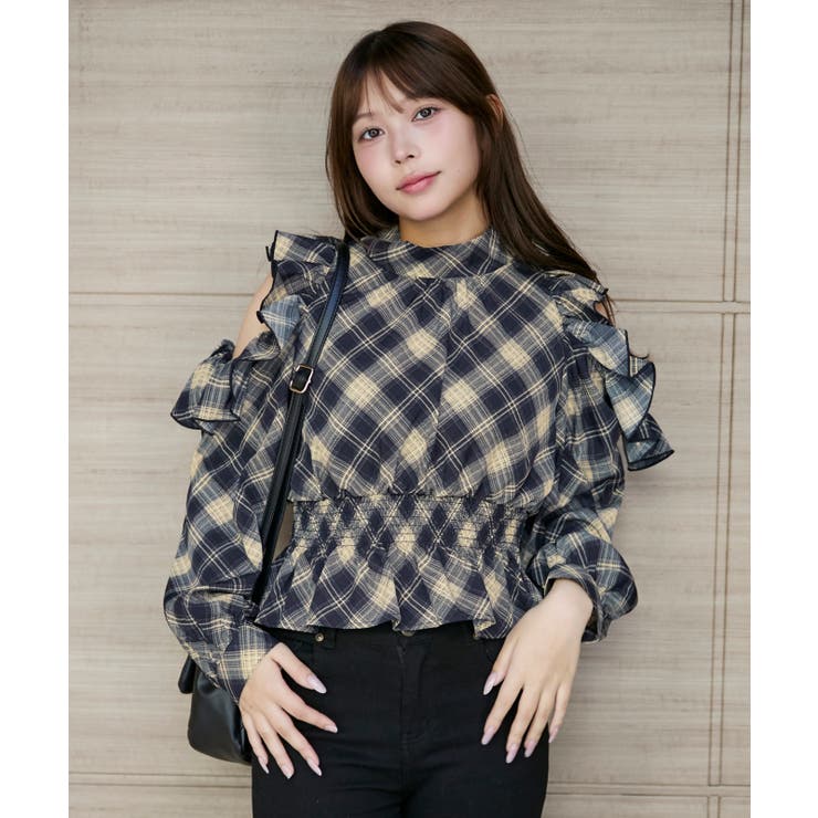 【10％OFFクーポン！10/27(火)9:59まで】GORGE 肩あきリボン　フリルブラウス｜全3色 トップス shoplistselect-10566667 SHOPLIST サンプル画像2
