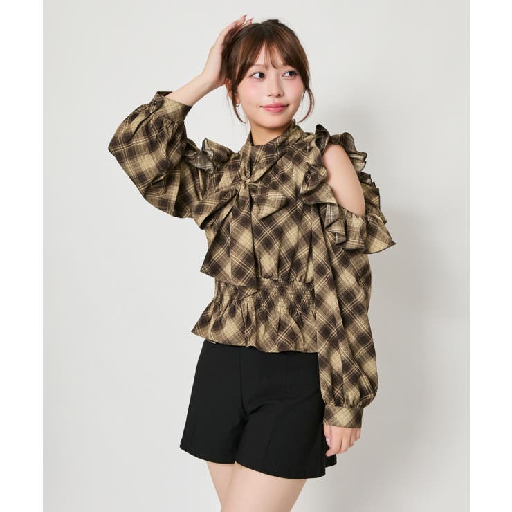 【10％OFFクーポン！10/27(火)9:59まで】GORGE 肩あきリボン　フリルブラウス｜全3色 トップス shoplistselect-10566667 SHOPLIST サンプル画像3
