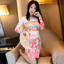 GRAXIA 和柄を色鮮やかに仕立て素肌が見えるスリットが色気を放つ着物風コスプレ(セクシーコスプレ) コスチューム