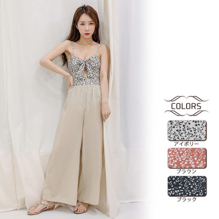 GRAXIA ヴィンテージボタニカル柄とシースルーパンツのモノキニワンピ（水着ビキニ・ワンピース） 水着