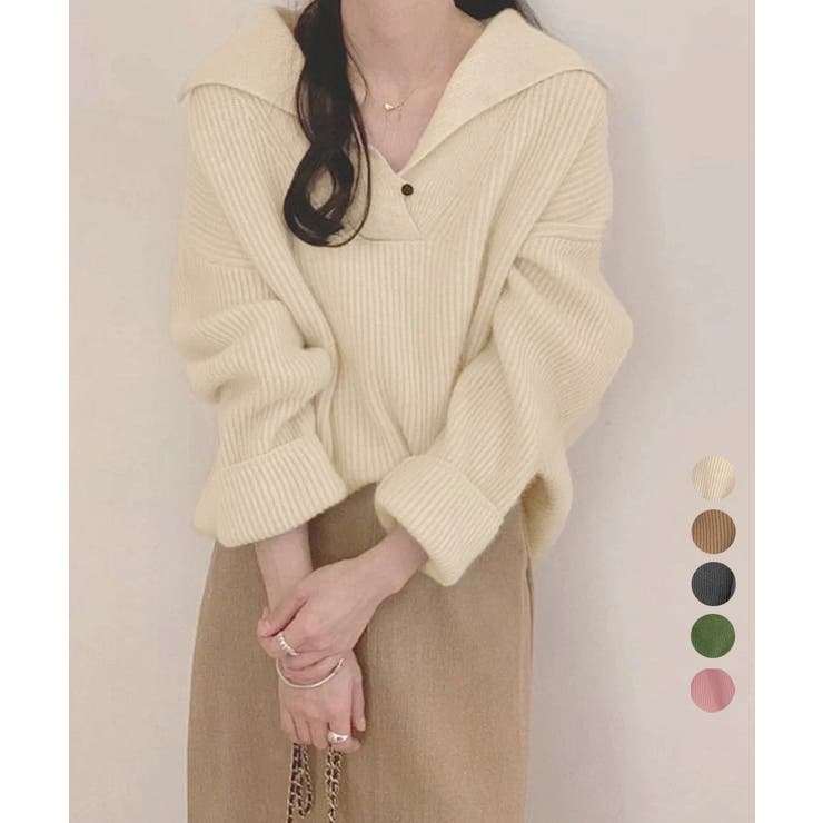 Miniministore ポロ襟ニットセーター レディース 韓国風 トップス