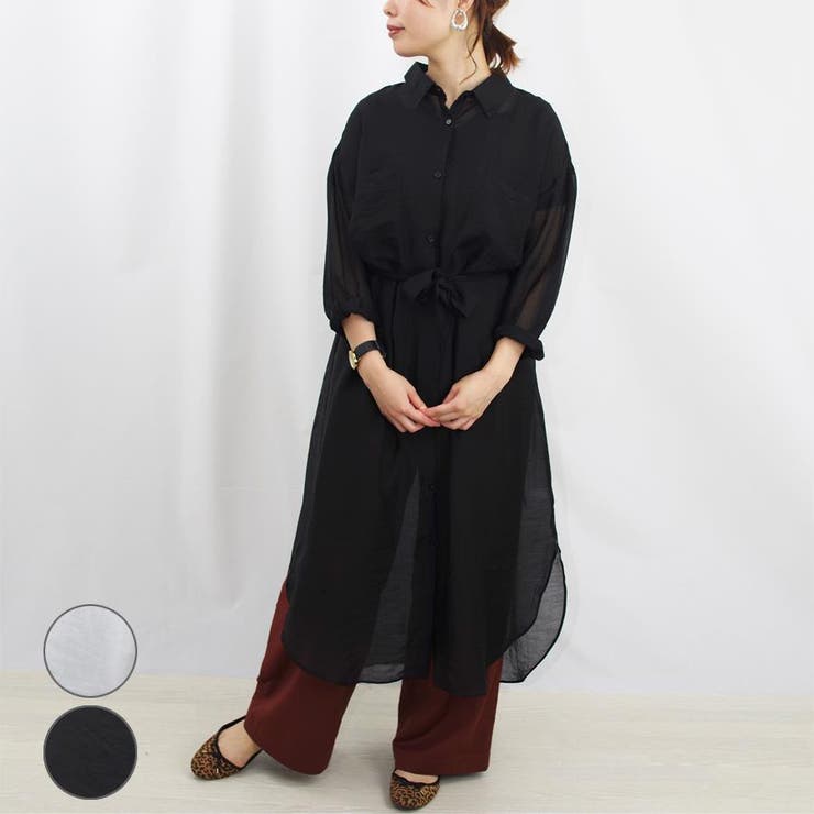 relaclo レディースファッション通販ワンピース 春 夏 レディース ファッション ゆったり 体型カバー 30代 40代 シャツワンピ シースルーシアー カジュアル ガウンワンピM 大きいサイズ 韓国 オルチャン 春 秋 冬 夏 ワンピース・ドレス