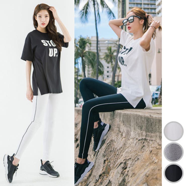 KawaiCat 【pt18398】レギンスパンツ レディース ボトムス レギパン スパッツ ライン フィットネス スポーツ ヨガ ランニング スリムストレッチ ダンス 着痩せ 美脚 パンツ・ズボン